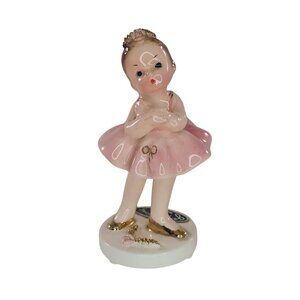 Josef Originals Ballerina Pink Tutu Girl Figurine Gold Shoes *REPAIRED*